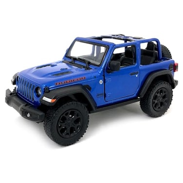 KiNSMART Jeep Wrangler Rubicon Off Road 4x4 5 inch 134 Scale Die Cast Model Replica Toy Car Blue Opentop