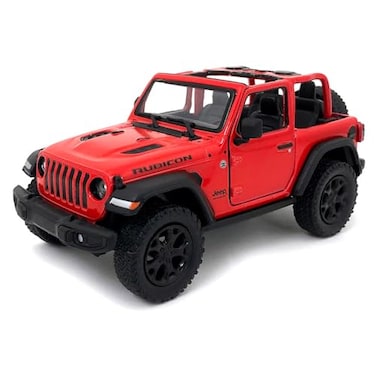 KiNSMART Jeep Wrangler Rubicon Off Road 4x4 5 inch 134 Scale Die Cast Model Replica Toy Car Red Opentop