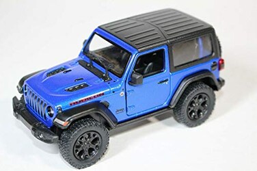 KiNSMART Jeep Wrangler Rubicon Off Road 4x4 5 inch 134 Scale Die Cast Model Replica Toy Car Blue Hardtop