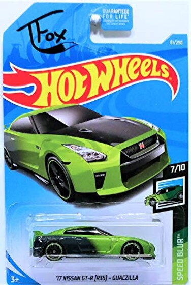 Hot Wheels 2019 Speed Blur T Fox 17 Nissan GTR R35 Guaczilla 61250 Green