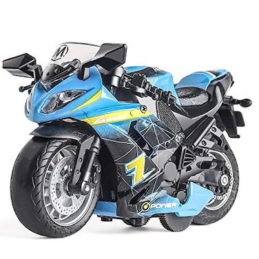 MING YING 66 Toy Motorcycle Pull Back Toy Car with Sound and Light ToyToy Motorcycles for BoysToys for 39 Year Old Boys Blue