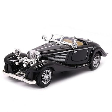 PUXU 128 Scale Pullback Diecast Metal Antique Classic Model Cars Collectible Toy Gifts BlackLength 65in168cm