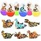Cherislpy 6 Pack Jumbo Eggs with Dinosaur Pull Back Cars Toys Inside for Kids Boys Toddlers Easter Basket Stuffers Party Favors Easter Egg Fillers