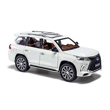 BHYDRY Diecast car Model 124 Scale Zinc Alloy Pull Back Toy car with Sound and Light Collectible Toys Vehicle for Adults and Boys Girls White