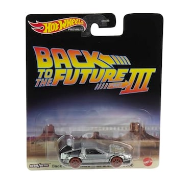 Hot Wheels Time Machine Railroad Version Brushed Metal Back to the Future Part III 1990 Movie Diecast Model Car by