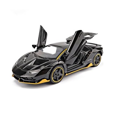iLooboo Alloy Collectible Black Lambo Toy Pull Back Vehicles Diecast Cars Model with Light Sound
