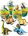 Greingways 4 Pack Dinosaur Pull Back Cars Prefilled Plastic Easter Eggs with Toys Inside Filled Toddler Easter Basket Stuffers Egg Fillers Montessori Toys Easter Gifts for Kids Boys Girls