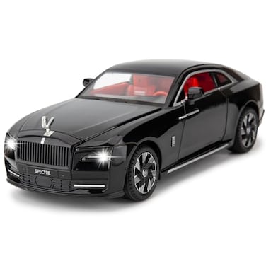 BDTCTK Compatible for 124 Rolls Royce Spectre Model Car Diecast Collectible Pull Back Toy Car with Sound and Light for Adults Kids Boys Girls Gift Black