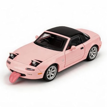 TGRCM-CZ TGRCMCZ 132 Mazda Miata MX5 Alloy Model Car with Sound Light Vehicle with Pull Back Function Openable Doors Realistic Details for Collectors Gifts Pink