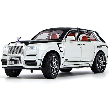 Catovie Toy Car Model RollsRoyce Cullinan 124 White Alloy Collectibles Diecast Vehicles with Sound and Light