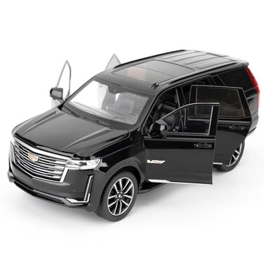 WAKAKAC Toy Car Compatible for 124 Escalade SUV Model Car Alloy Pull Back Diecast Collectible Car with SoundsLights for Kids Boys Girls and Adults Gift Black