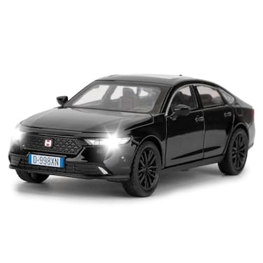 Guarsiliymi Collectible Toy Car Vehicle 132 Scale Diecast Car Model with Lights and Sound Alloy Pull Back Car for Kids Adults Birthday Gift Black
