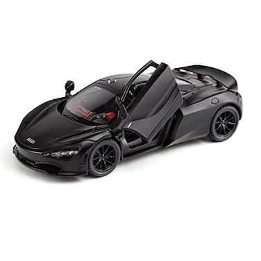 iPariser Alloy Collectible Black McLaren 720s Toy Vehicle Pull Back DieCast Car Model with Lights and Sound