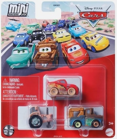 Mattel Cars Mini Racers DieCast Vehicle Set 3 Pack Goin Tractor Tippin Muddy Lightning McQueen Mater Tractor