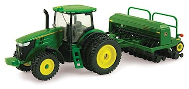 John Deere ERTL 7215R Tractor with 1590 Grain Drill Replica 164 Scale Authentic DieCast and Plastic Replica Tractor Toys Green