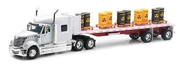 NewRay Newray International Lonestar Flatbed with Radioactive Waste Barrels 132 Scale Model Toy Truck