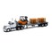NewRay 16643 Newray 1 43 Long Haul Trucker International Lonestar Flatbed with Forklift Pallets Whiteunisexchildren