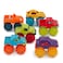Battat Plastic Toy Cars 6 Pack Storage Bag Colorful Toddler Trucks Easy to Clean 2 Years Mini Monster Trucks