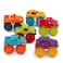 Battat Plastic Toy Cars 6 Pack Storage Bag Colorful Toddler Trucks Easy to Clean 2 Years Mini Monster Trucks