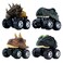 DINOBROS Pull Back Dinosaur Car Toys 4 Pack Dino Toys for 3 Year Old Boys and Toddlers TRex Dinosaur Games Monster Trucks