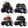 DINOBROS Pull Back Dinosaur Car Toys 4 Pack Dino Toys for 3 Year Old Boys and Toddlers TRex Dinosaur Games Monster Trucks