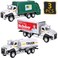 G.C GC 3 Pack Diecast Transport Vehicles Set Garbage Truck Tanker Delivery Truck 150 Scale Pull Back Metal Model Car Toys for Boys