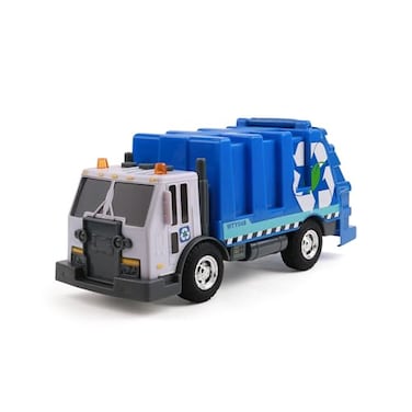 Mighty Fleet Rescue Force 12 Garbage Truck Toy Realistic Lights Sounds Detachable Recycling Bin Durable FreeWheeling Design Ages 3