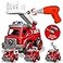 Toyk 4in1 Take Apart Toys Truck with Electric Drill DIY Assembly Fire Truck Toy Vehicles Kids STEM Building Educational Cars Toys Birthday Gifts for Age 3 4 5 6 7 8 Years Old Boys Girls