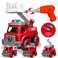 Toyk 4in1 Take Apart Toys Truck with Electric Drill DIY Assembly Fire Truck Toy Vehicles Kids STEM Building Educational Cars Toys Birthday Gifts for Age 3 4 5 6 7 8 Years Old Boys Girls