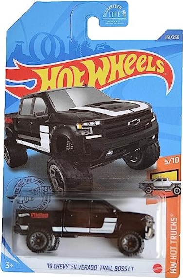 Hot Wheels 19 Chevy Silverado Trail Boss LT Black 151250 Hot Trucks 510