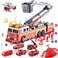 deAO Fire Truck Toys for Boys with Lights and SoundsRC Remote Control Firetruck with Fodable 360 Rotating LadderPull Back Vehicles Toys Gifts for 3 4 5 6 Boys Girls Kids Classic Edition