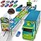 Diuerma Carrier Truck Race Track Toddler Toys Foldable 3 Layer Toddler Track Playset Dinosaur Toy Truck Transport Car Carrier 8 Race Cars Truck Car Kids Toy Gifts for Age 3 4 5 6 Year Old Boys Girls