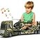 SpringFlower Toddler Boy Toys 3 in 1 Large Army Truck Toy with Helicoper and Tank Military Transport Truck Toy Christmas Birthday Gifts for Kids 3 4 5 6 Years Old
