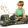 SpringFlower Toddler Boy Toys 3 in 1 Large Army Truck Toy with Helicoper and Tank Military Transport Truck Toy Christmas Birthday Gifts for Kids 3 4 5 6 Years Old