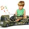 SpringFlower Toddler Boy Toys 3 in 1 Large Army Truck Toy with Helicoper and Tank Military Transport Truck Toy Christmas Birthday Gifts for Kids 3 4 5 6 Years Old