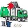 HAPYAD Side Loading Garbage Truck Toys Metal CAB Trash Truck with AirPump Function Lights Sounds Includes 4 Trash Bins Learning Cards Birthday Gift for Toddlers Kids 12