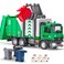HAPYAD Side Loading Garbage Truck Toys Metal CAB Trash Truck with AirPump Function Lights Sounds Includes 4 Trash Bins Learning Cards Birthday Gift for Toddlers Kids 12