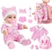 BDDOLL 12 Baby Doll in Gift Box with Pink Backpack Cloths Feeding Bottle and Pacifier First Baby Dolls for Toddlers 3 Years and Up