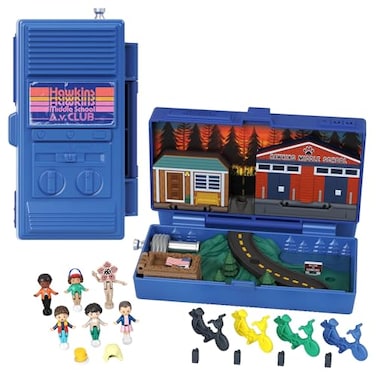 Polly Pocket Collector Playset Stranger Things Compact with 6 Special Edition Character Dolls and 10 Accessories