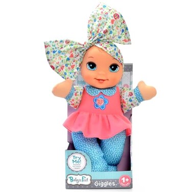 Baby's First Babys First Giggles Doll with Print Top Infectious Giggle Sound Module Child Safe 1 year Up