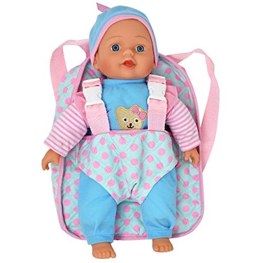 Dolls To 13in Soft Baby Doll with Take Along Pink Backpack Carrier Briefcase Pocket Fits Accessories and Clothing