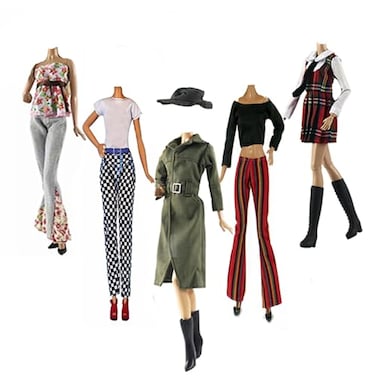Lance Home Doll Clothes 5 Outfits Autumn Dresses Windbreaker Hat for 115 Inch Dolls Accessories Random Style