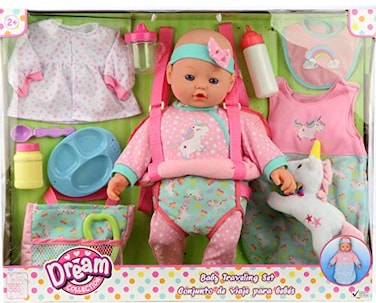 DREAM COLLECTION 16 Baby Doll Travelling Set in Pink