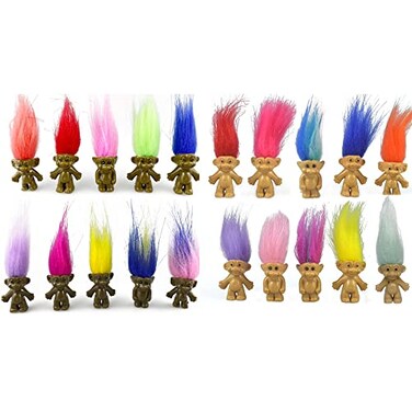 Yintlilocn 20ppcs 12 Lucky mini Troll Dolls SetPVC Vintage Doll