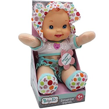 Baby's First Goldberger Babys First 12 Smartie Pants Doll with Raspberry White TShirt Includes Baby Talk Sound Module with Surprise Raspberry Ending