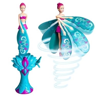 Sky Dancers Turquoise Twinkle The Original Flying Doll Toy Pull String Powered Use Indoors or Outdoors No Batteries Required Gift for Kids 6