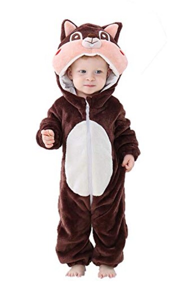QZERPLAY Unisex Squirrel Cosplay Halloween Costumes Animal Outfit Romper 100