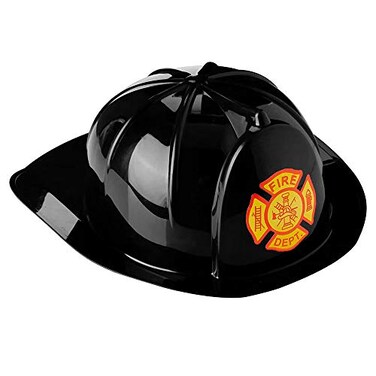 Dress Up America Firefighter Helmet Firemans Hat for Kids Firefighter Costume Accessory One Size Fits Most Black