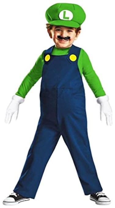 Disguise Super Mario Bros Luigi Costume Officially Licensed Super Mario Bros Costume for Toddlers Medium 3T4T