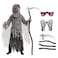 Spooktacular Creations Child Unisex Grim Reaper Costume Halloween Costume with Glowing Red Eyes for Kids TrickorTreatingM810yr